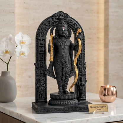 Polyresin 3D Ram Lalla Ayodhya Idol Statue Showpiece Murti for Home Decor Decoration Gift Gifting Items