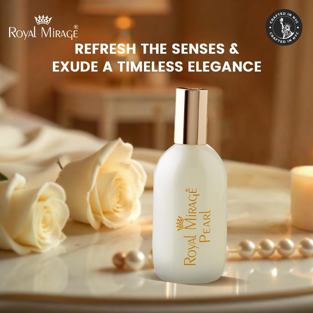 Royal Mirage Pearl Eau de Cologne | Long-Lasting Perfume for Women | Fresh & Elegant Fragrance | Bergamot, Honey & Sandalwood Notes | Versatile Everyday Wear | Gift for Woman | 120ml