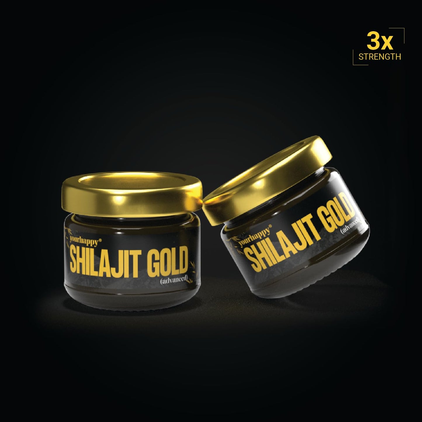 YourHappyLife Triple Strength Shilajit Gold Resin with over 80 minerals and 80% fulvic acid for enhanced strength, improved muscle recovery, vitality, and immunity (Pack of 1, 20 Grams)
