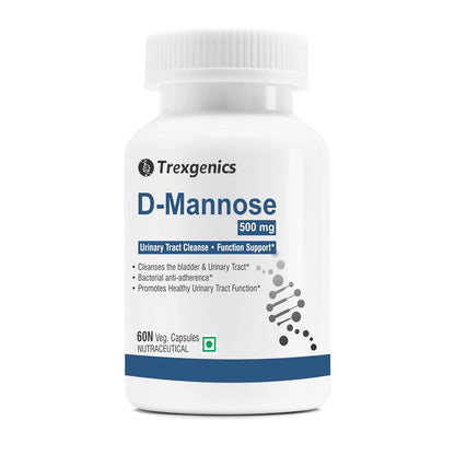 Trexgenics D-MANNOSE 500mg Urinary Tract Cleanse & Kidney/Bladder Function Support (60 Vcaps) (1)
