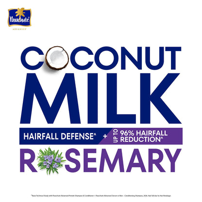 Parachute Advansed Protein Shampoo with Coconut Milk & Rosemary | Up to 96% Hair Fall Reduction & up to 23X Hair Fall Control | Protein Lock Technology | Paraben free | For Men & Women | 340ml