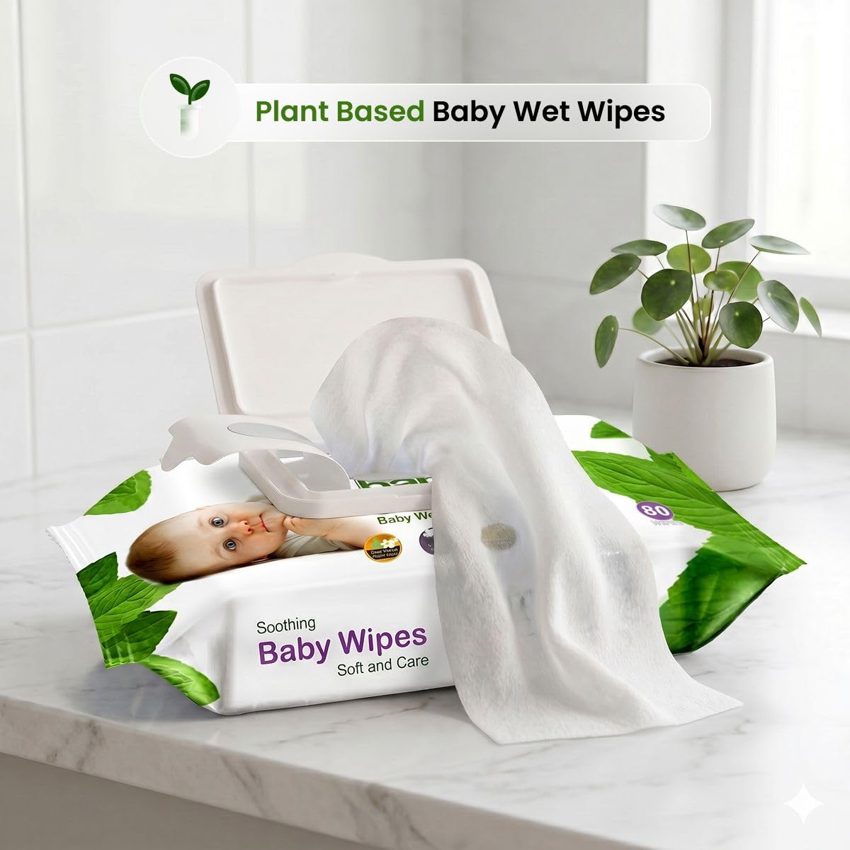 Novel Baby Wet Wipes 80 Wipes x Pack of 3 (240 Wipes) | Aloe Vera, Chamomile, Vitamin E Enriched | pH Balanced, Alcohol, Hypoallergenic & Paraben-Free | Soft Gentle Baby Wipes with Lid