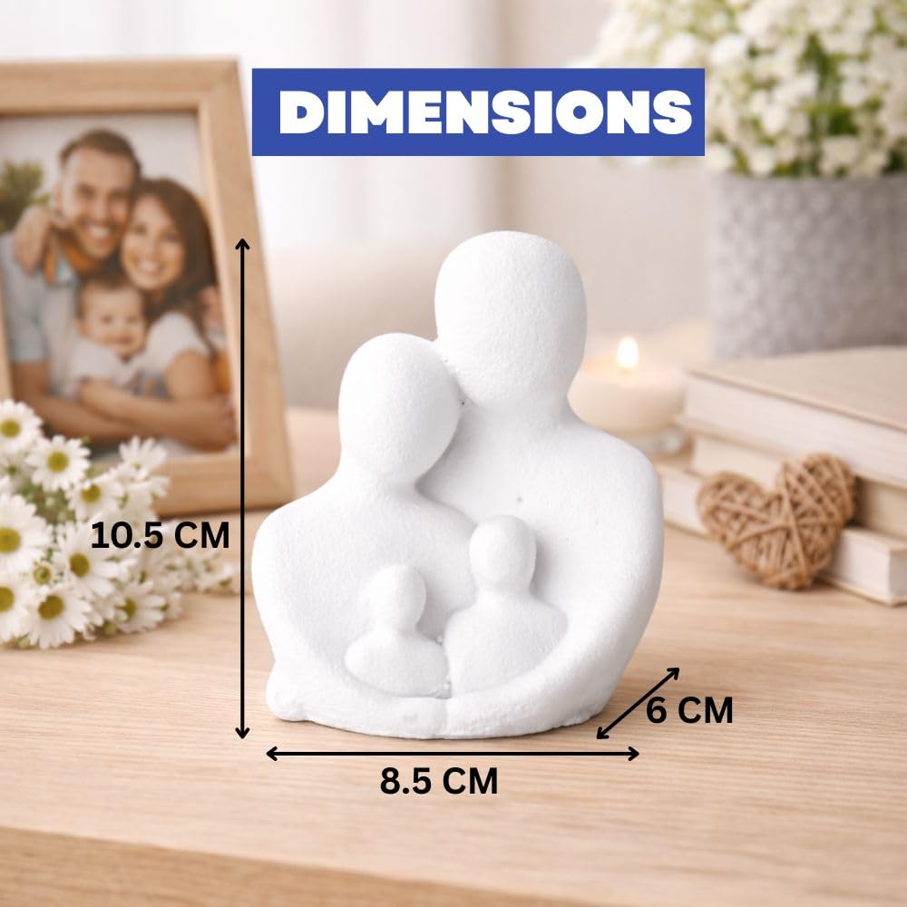 CraftVatika Abstract Family Figurine Showpiece for Home Decor,Modern Couple with Kids Statue for Living Room, Bedroom,Office Table Decoration,Gift for Family,Anniversary,Housewarming,Mother's Day
