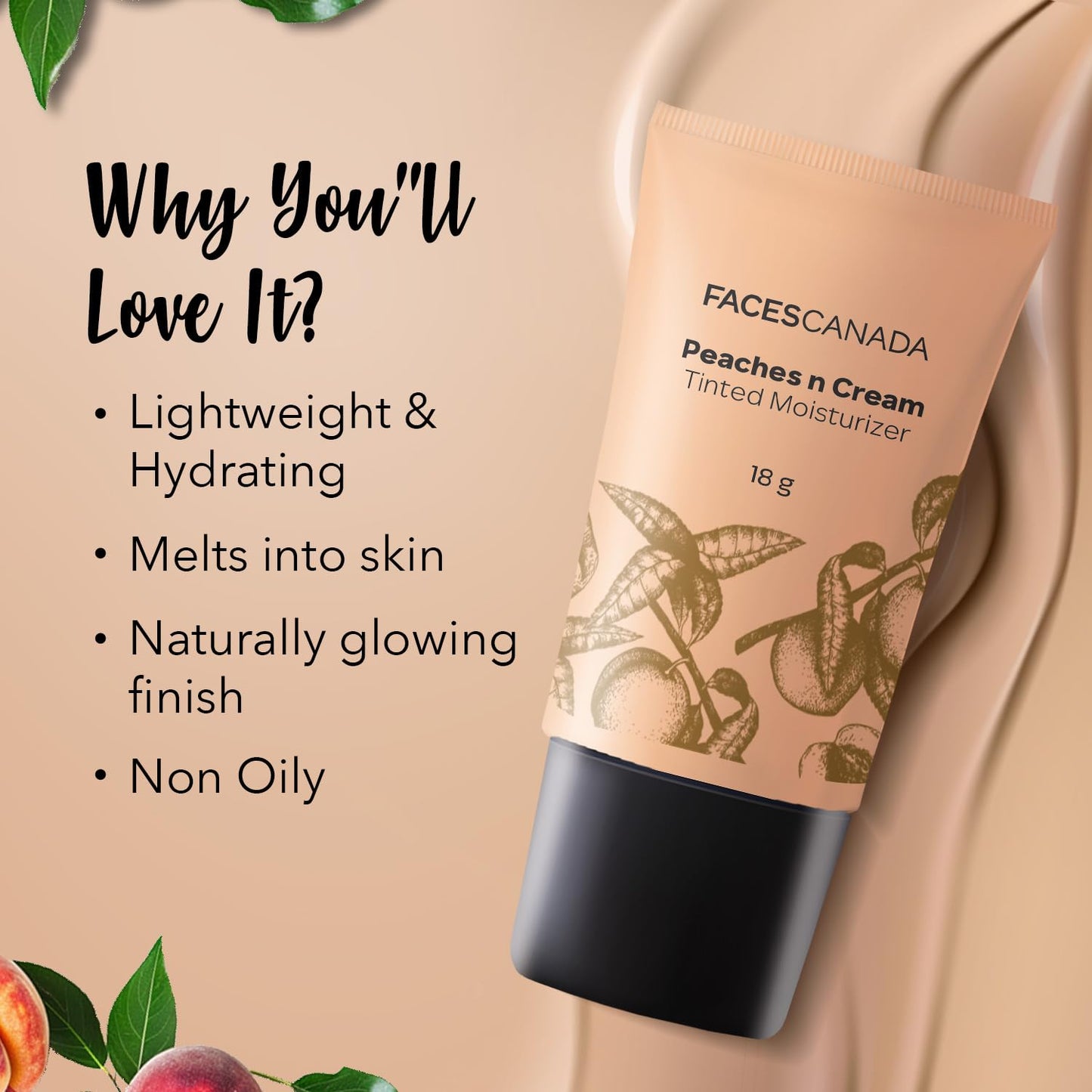 FACES CANADA Peaches N Cream Tinted Moisturizer (Mini) - Light 01, 18g