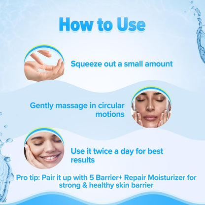 Aqualogica 5 Barrier+Repair Gentle Face Cleanser With Avocado&5 Essential Ceramides-100Ml| Dry To Normal,Sensitive Skin|Strengthens Skin Barrier|Non-Oil Stripping|Gently Cleanses&Hydrates|Men&Women