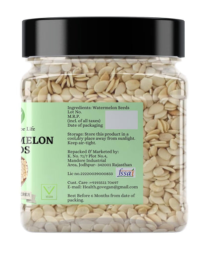Go Vegan Watermelon Seeds for Eating - 250g | Tarbuj Magaj, Magaz Without Shell [Jar Pack]