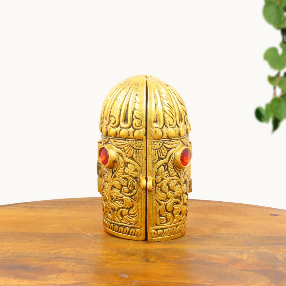 Gold Plated Foldable Ram Darbar Idol with Case Ram, Sita, Lakshman & Hanuman Statue for Home Dcor, Temple and Gifting