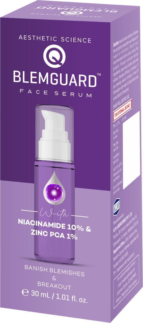 COSMOQ Blemguard Face Serum 30ml | 10% Niacinamide & Zinc PCA 1% | Serum for Oily Skin & Uneven Skin Tone | Helps with Oil Control & Pore Appearance | All Skin Types