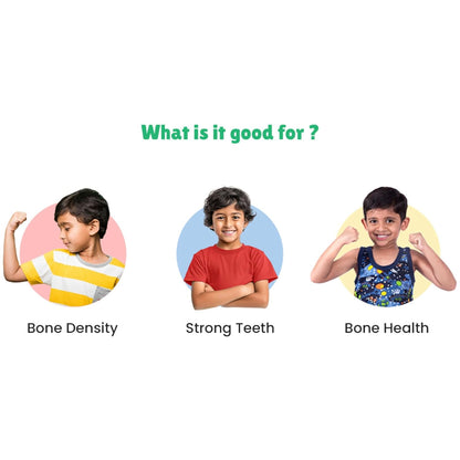 Little Joys Calcium Gummies for Kids (2+ years) With No Sugar Added | For Stronger Bones, Joints, Teeth & Immunity | Mango Flavour | 30 Gummies