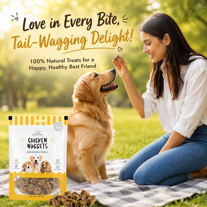PAWPOURRI Natural Chicken Nuggets Dog Treats, 100gm (Pack of 1) | Protein Rich Soft & Chewy Snacks for Dogs | Suitable for All Breeds & Life Stages | Daily Reward & Training Treats