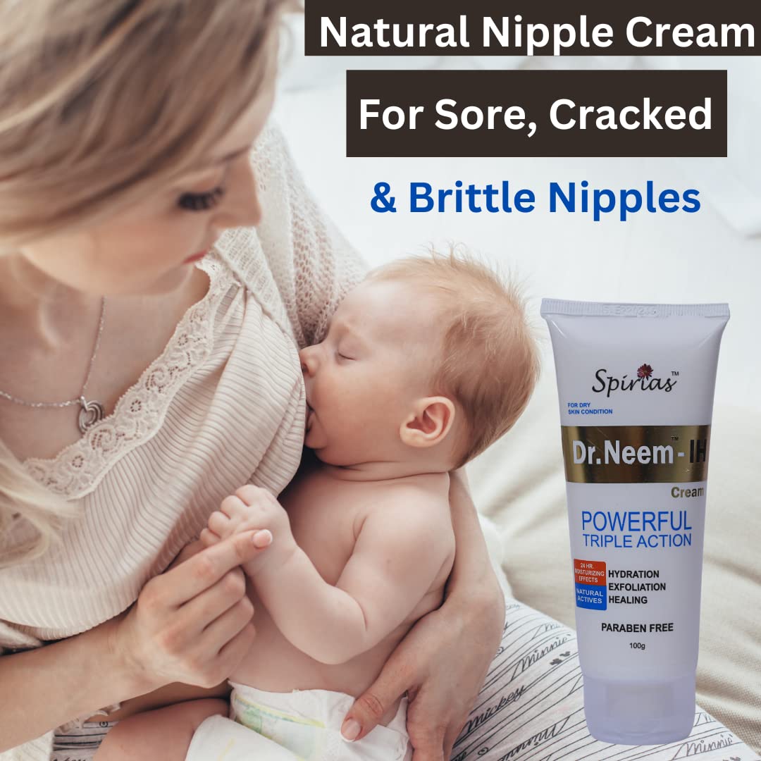 Dr. Neem Skin Cream, Enriched with Neem & Almond Oil,For Dark Patches on Knees, Elbow, Ankles & Underarms,Repairs Cracked Skin & Nipples, Paraben Free-100g