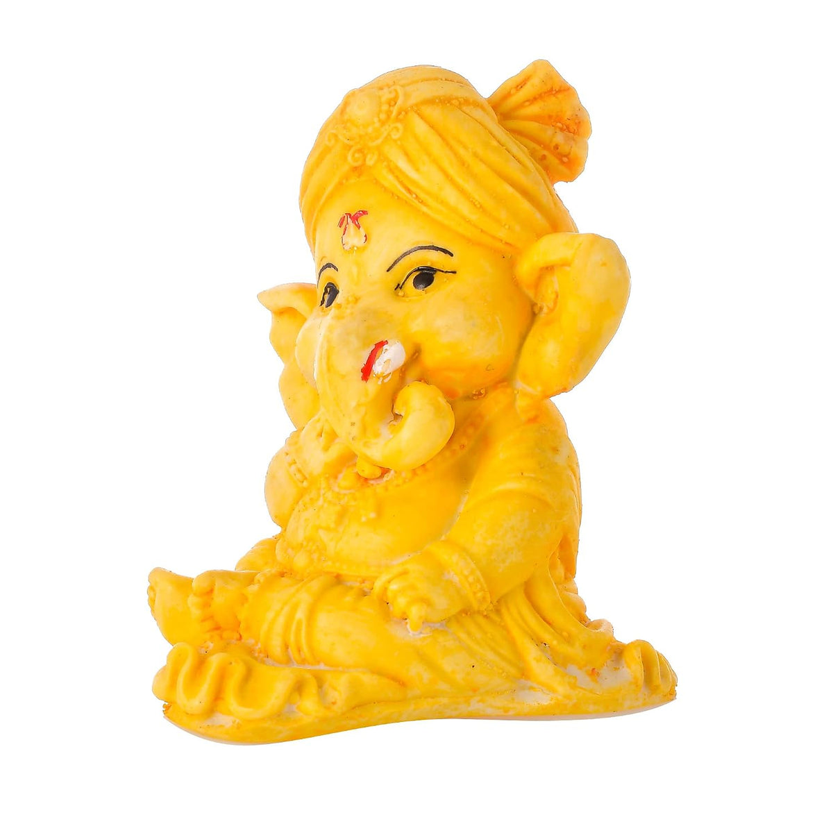 Ganesha Statue Decorative Showpiece Gift Item Best for Home & Office Decor, Car Dashboard and Corporate Gift Items, Ganesh chaturthi Decoration (Yellow Ganesh)