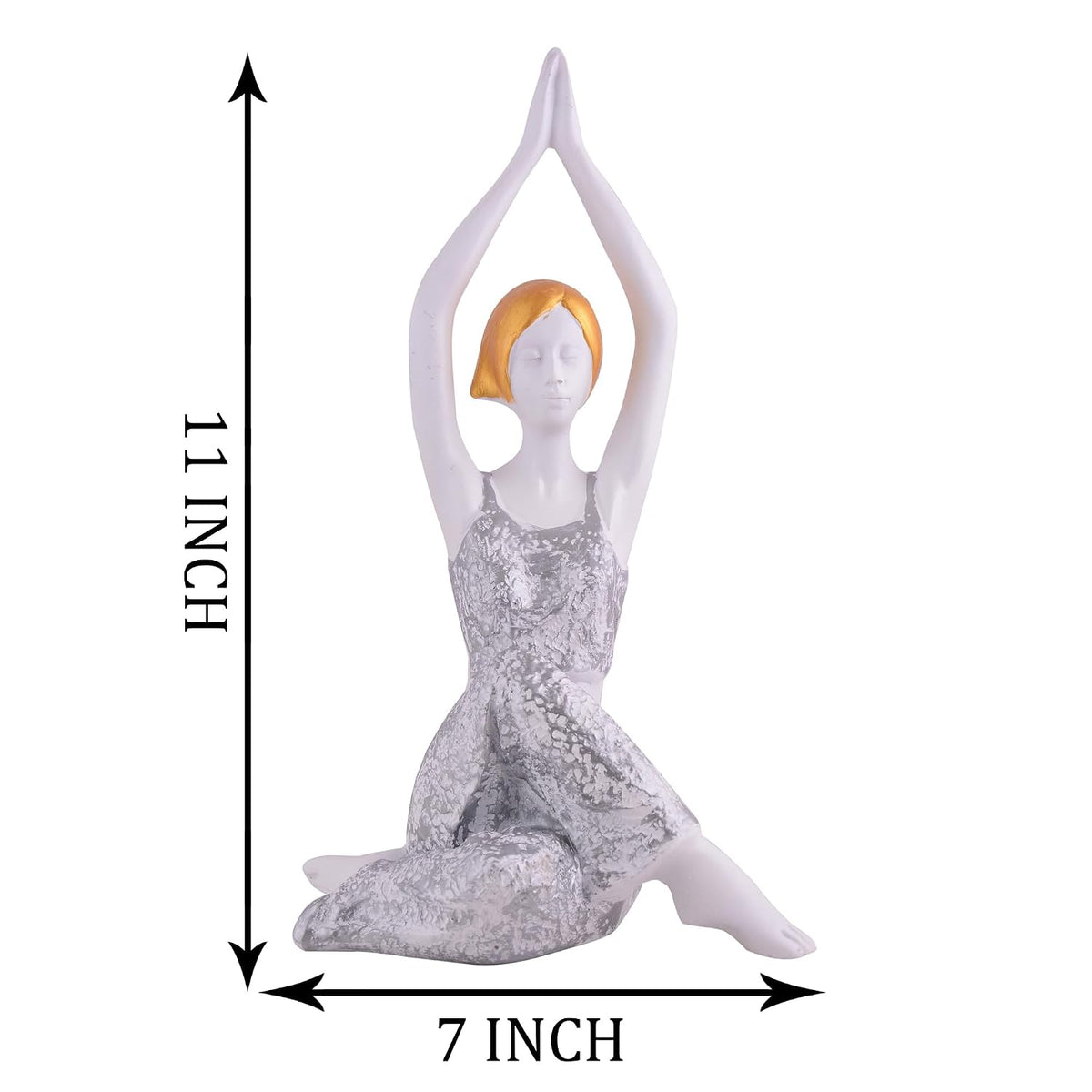 Resin Yoga Lady Home & Office Decor Fantasy Showpiece (Y600),Multicolor