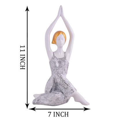 Resin Yoga Lady Home & Office Decor Fantasy Showpiece (Y600),Multicolor