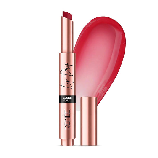 RENEE Lip Drip Glossy Lip Balm- Crimson Charm, High Shine, Lightweight & Long Lasting, Soft & Supple, Easy Glide Formula, Rich Pigment, Non-Sticky, Non-Drying, Hyaluronic Acid & Vitamin E Infused 2.3g