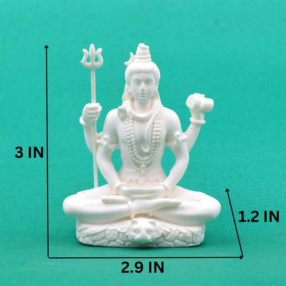 Shiv Shiva Murti Statue Idols Sculpture for Car Dashboard Pooja Temple Room Home Decoration & Festival Occasions Gifts (3 Inches Height, Resin) (SHRS114)