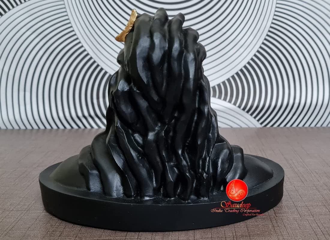 Adiyogi Shiva Murti | Lord Shiva Figurine | Polyresin Mahadev Idol Shankara Pooja & Gift Showpiece Items for Home Decor, Temple Puja Mandir Decoration (Black)