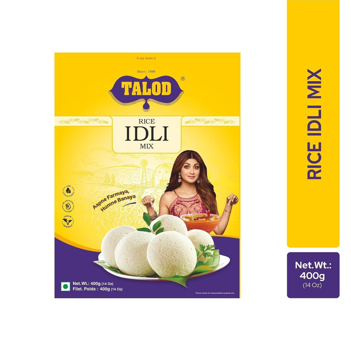 Talod Instant Rice Idli Flour Mix | Soft & Fluffy South Indian Idli Premix | Ready to Cook Batter | Healthy Traditional Breakfast | No Artificial Colors and Flavours | Any time Snacks - 400g