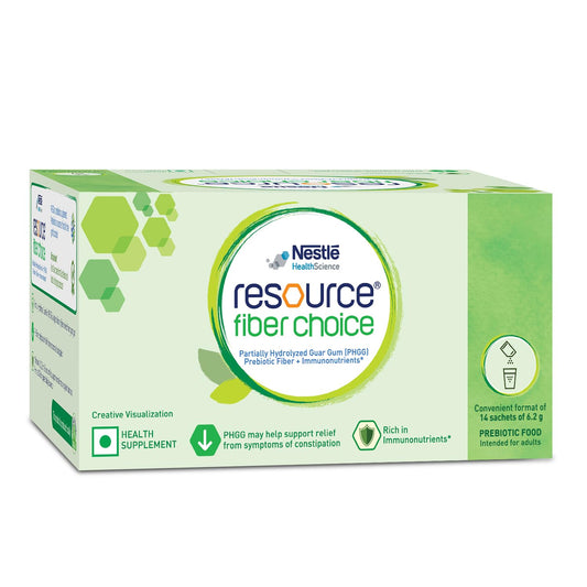 Box of Nestle HealthScience Resource Fiber Choice on a white background