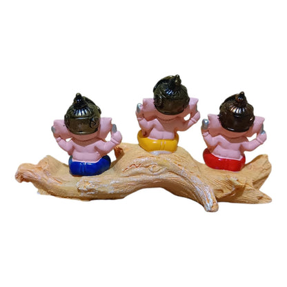 Ganesha Ganesh Ganpati Gajanan Statue Idol Murti Gift Item Decorative Showpiece Multicolor Polyresin Pack of 1 (B010)