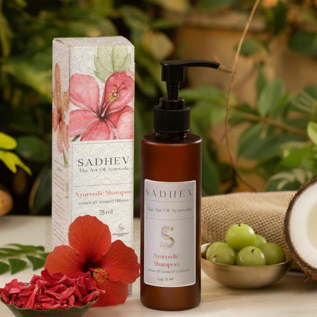 Sadhev Hibiscus Organic Natural Hair Shampoo With Goodness Of Coconut And Hibiscus, For Hairfall Control