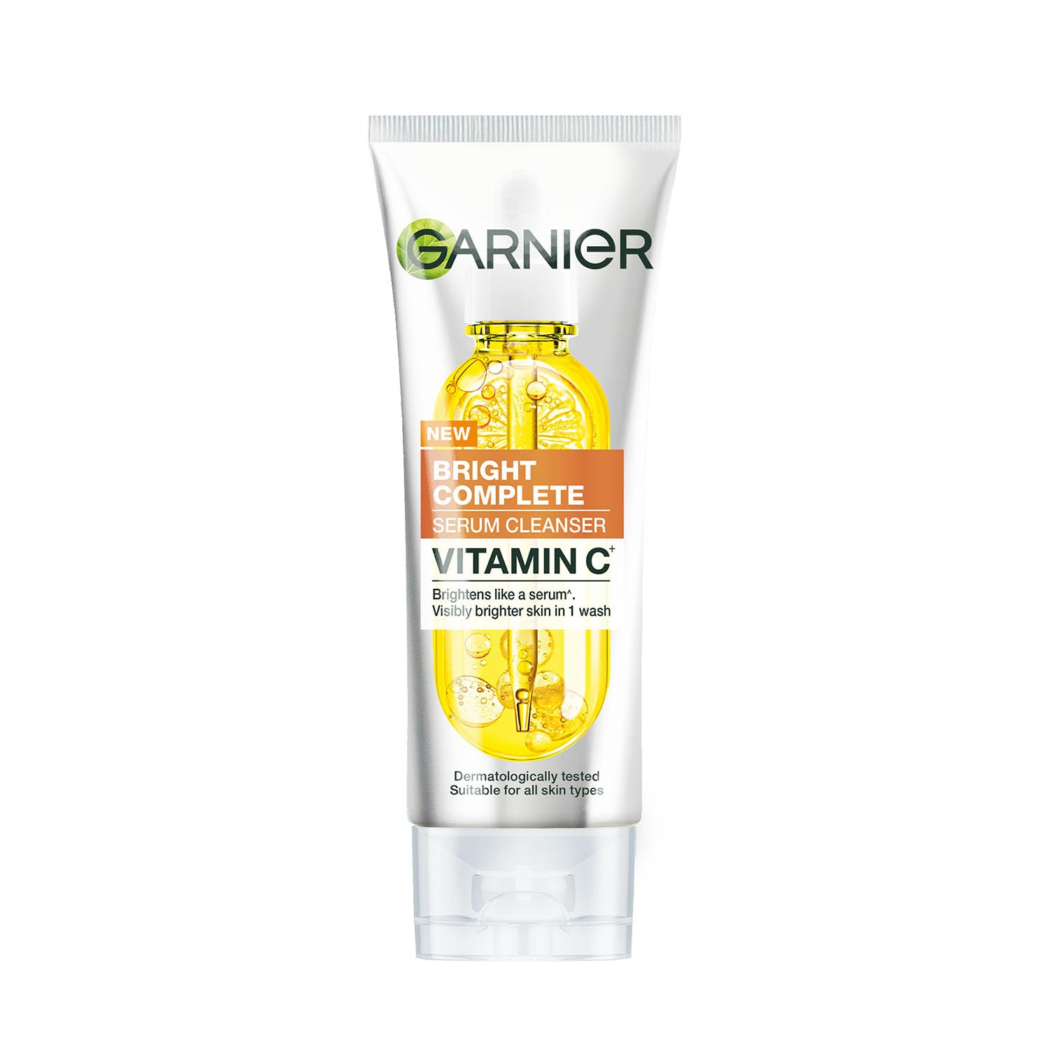 Garnier Vitamin C cleanser tube on a white background