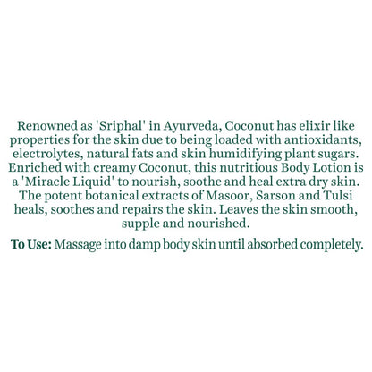 Biotique Creamy Coconut Deep Nourish Body lotion For Extra Dry Skin | Heals, Repairs, and Soothes the Skin | Moisturizing and Skin-Humidifying | 100% Botanical Extracts| All Skin Types | 180ml
