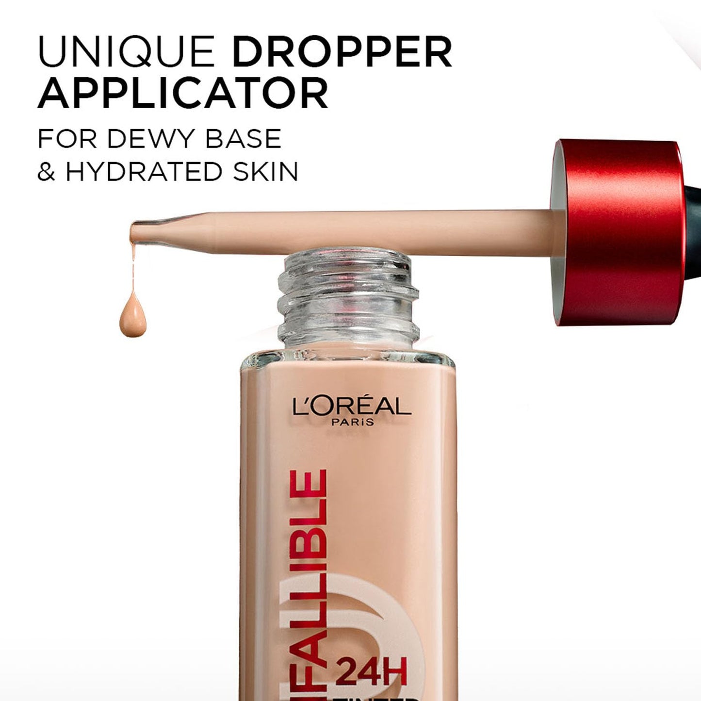 L'Oreal Paris Infallible 24H Tinted Serum Foundation, Light-Weight Coverage, Dewy & Radiant Finish, Transfer-Proof, 30Ml
