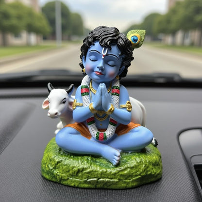 UNOVATE Krishna Idol for Car Dashboard | Krishna Murti for Home | Blue