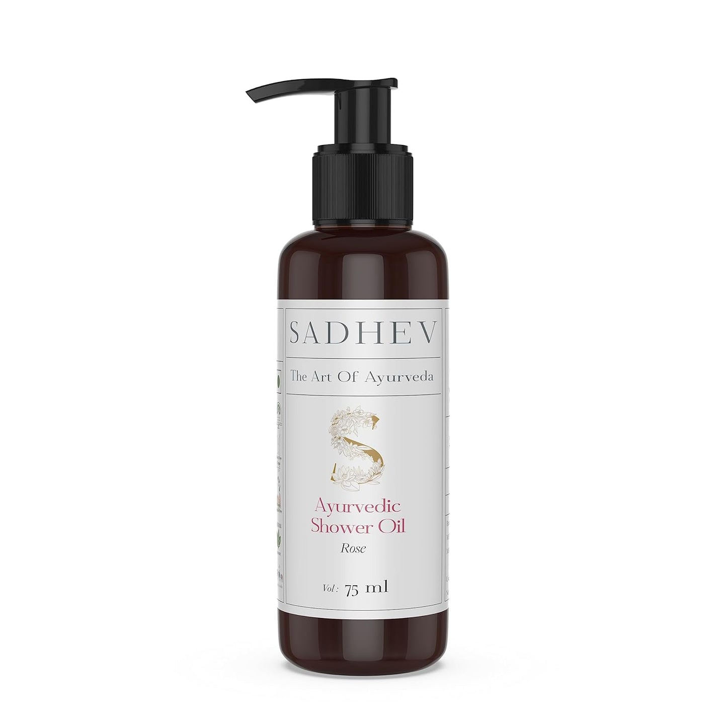 Sadhev Ayurvedic Shower Oil Goodness Of Rose For Hydration And Moistrization - 75 ml (Pack of 1)