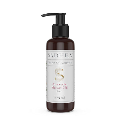 Sadhev Ayurvedic Shower Oil Goodness Of Rose For Hydration And Moistrization - 75 ml (Pack of 1)