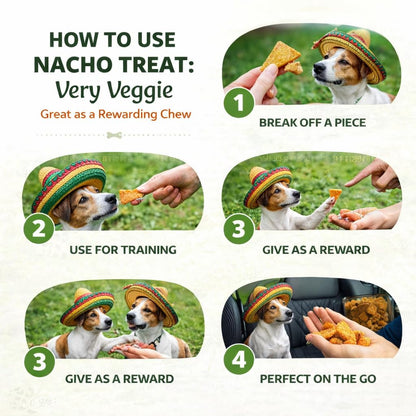 LeafyPaws Nacho Treats Dog Snacks (45g) | Natural Reward Treats for Dogs | 100% Natural Grain Free, Lactose Free, No Added Preservatives (Very Veggie)