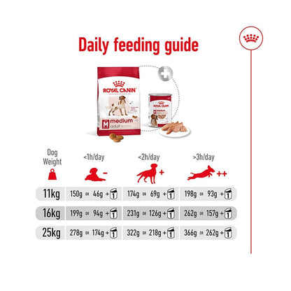 Royal Canin Medium Adult Dog Food, Dry Food, Provides Muscle Mass, Supports Complex Natural Defense & Optimal Health Support, 1 Kg