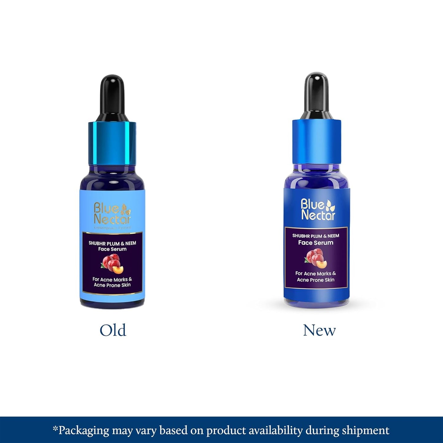 Blue Nectar Plum Face Serum for Acne Prone Skin and Acne Marks | Oil Free Anti Acne Serum for Oily Skin | Pore Minimizing Formula With Plant Based Vitamin C (8 Herbs, 30ml)