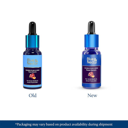 Blue Nectar Plum Face Serum for Acne Prone Skin and Acne Marks | Oil Free Anti Acne Serum for Oily Skin | Pore Minimizing Formula With Plant Based Vitamin C (8 Herbs, 30ml)