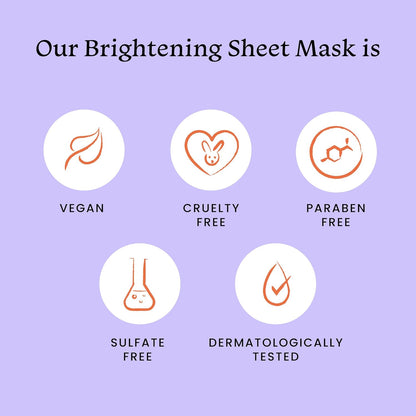 Foxtale Brightening Sheet Mask with Niacinamide and Berries for Bright Skin, Men & Women, 26g