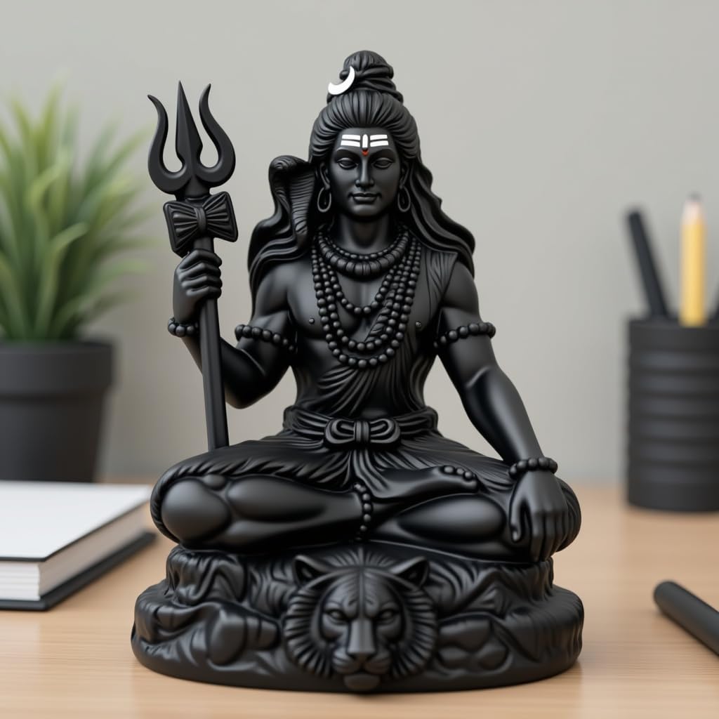 UNOVATE Shiva Idol for Car Dashboard | Adiyogi Statue | Mahadev Idol, Black