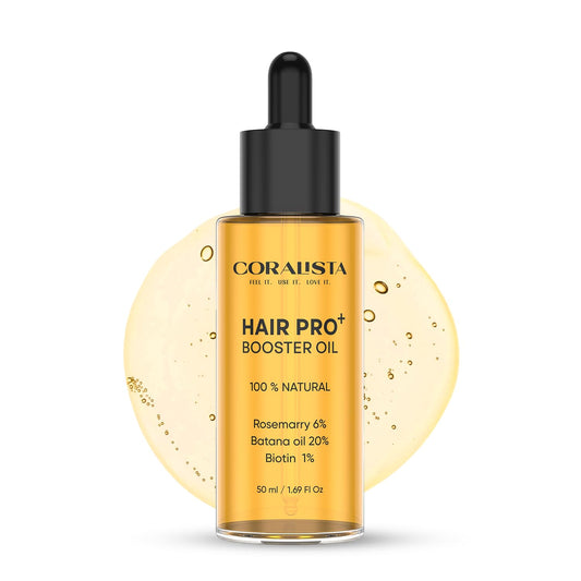 Hair Pro+ Booster Oil bottle with dropper on a white background