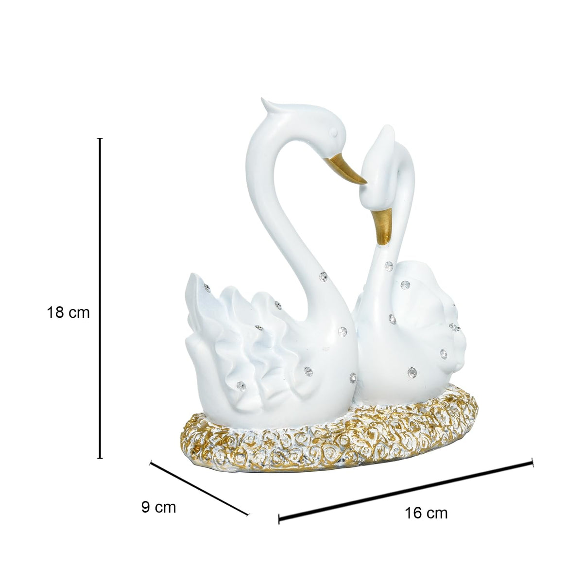 Ceramic Swan Statue for Home Decor - Aesthetic Showpiece - Decorative Sculpture for Home Decor & Office Decor - 16x9x18 CM