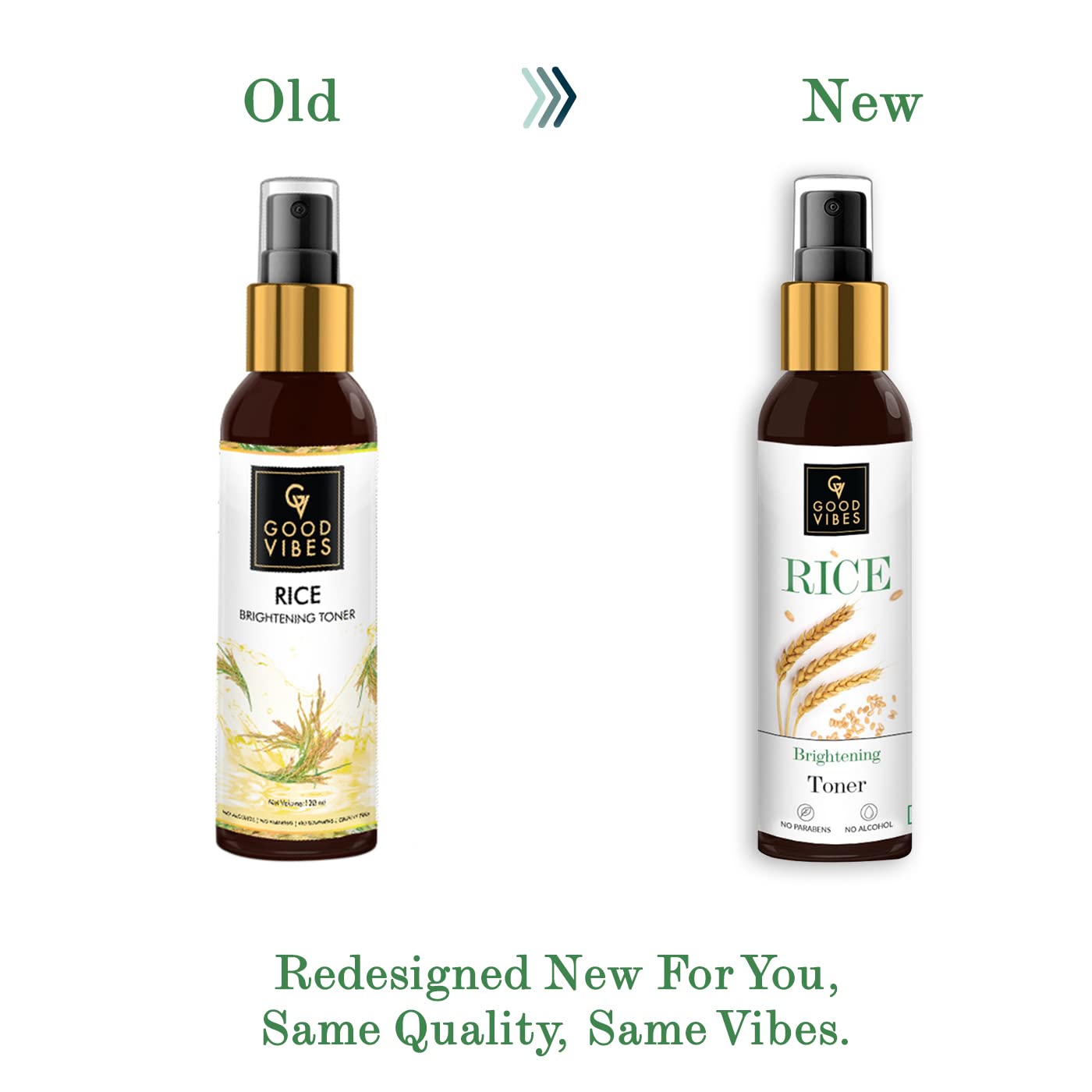 Good Vibes Rice Brightening Toner 120 ml, Hydrating Light Weight Moisturizing Glowing Face Spray Toner for All Skin Types, Natural, No Alcohol, Parabens & Sulphates, No Animal Testing