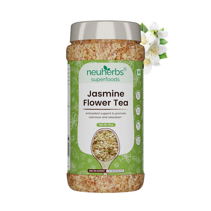 Neuherbs Jasmine Flower Tea 30g (Pack of 1) | Promote Calmness and Relaxation | 100% Clean, Natural & Pure | Rich in Antioxidant | Caffeine Free Tea