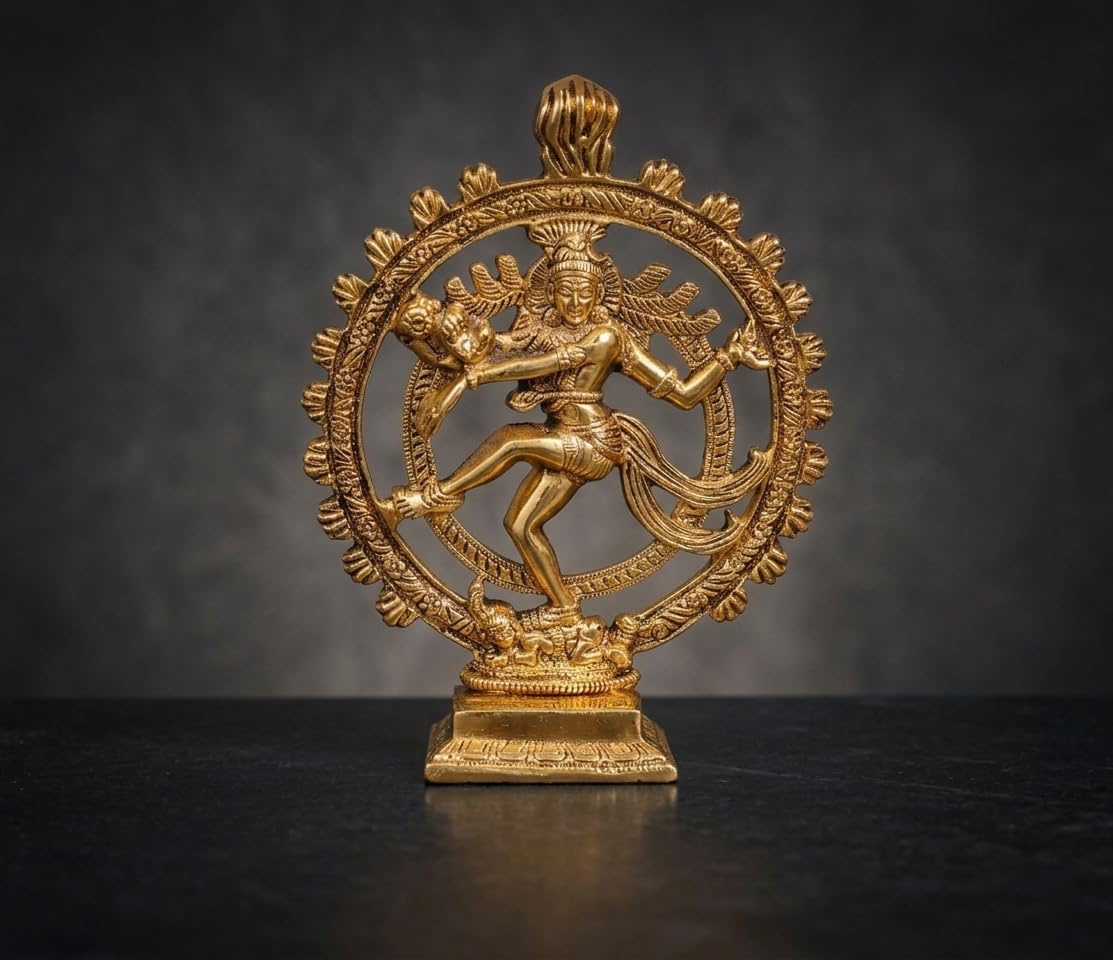 Metal Shiva Idol Natraj Statue for Home Decor,Gold Plated Dancing Shiva Natraja/Natrajan (Mahakal Murti) Showpiece Figurine Murti Deccoration & Gifts Article...