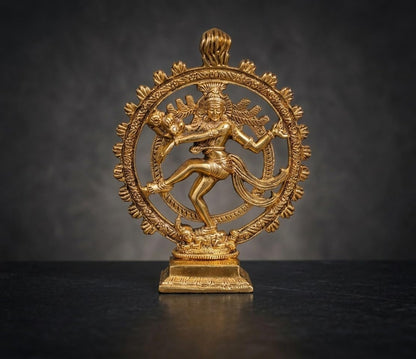 Metal Shiva Idol Natraj Statue for Home Decor,Gold Plated Dancing Shiva Natraja/Natrajan (Mahakal Murti) Showpiece Figurine Murti Deccoration & Gifts Article...