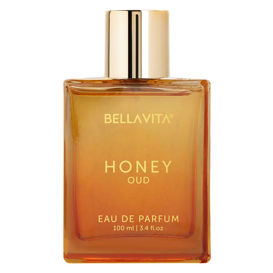 Bellavita Honey Oud eau de parfum bottle on a white background