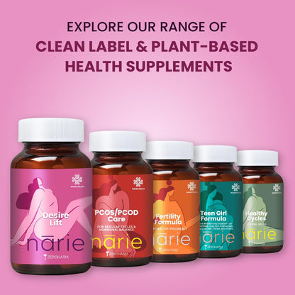 ZEROHARM Narie Desire Lift | with Maca Root, Ginseng, Ashwagandha, Safed Musli, L-Arginine for Intimate Wellness, Confidence, & Energy for Women - Plant Based Supplement - 60 Nano Formulated Capsules