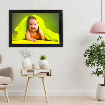 'Cute Baby' UV Art Painting (Synthetic Wood)| Ready to Hnag - (13.5 x 19.5 inch, Multicolor)