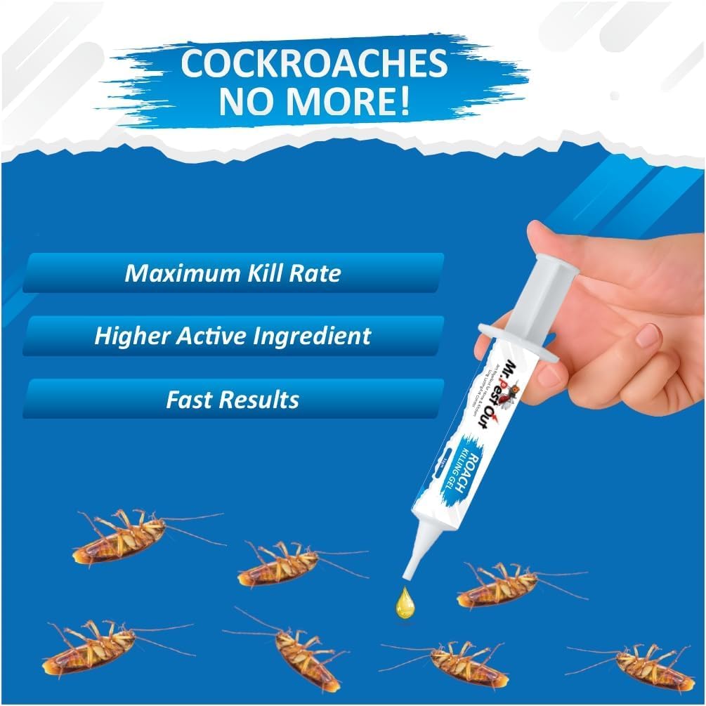 Mr.Pest Out Natural Cockroaches gel for Kitchens, Bathrooms, Cabinets, cockroachs Killer Gel, Repellent for Cockroaches for Indoor Cockroach Control, Insect Control