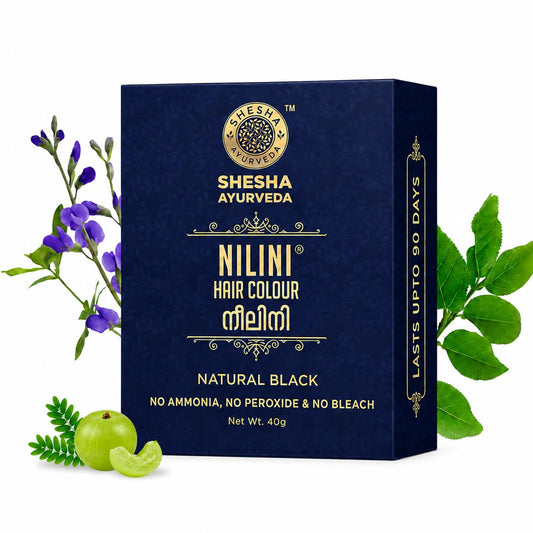 SHESHA AYURVEDA Nilini Hair Colour - Ayurvedic, No Ammonia, No Peroxide, No Perborates, No Bleach,Natural Black Colour (40g)