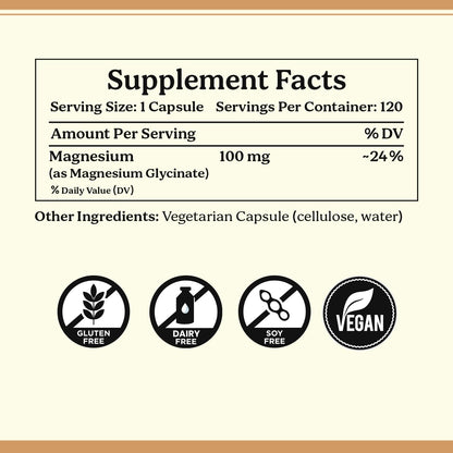 Life & Pursuits Pure Magnesium Glycinate 775 mg – 120 Vegan Capsules | 100 mg Magnesium per Capsule | High Absorption Chelated, Non-Buffered Supplement | 3rd Party Tested