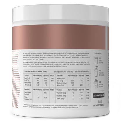 HealthKart hk vitals Skin Radiance Marine Collagen Supplement (Watermelon, 200g) |Vitamin C, E, Sodium Hyaluronate | For Healthy Skin, Hair & Nails